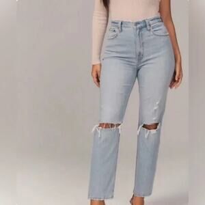 Abercrombie & Fitch Womens The Ankle Straight Ultra Hi Rise Jeans Blue Sz 29/8R